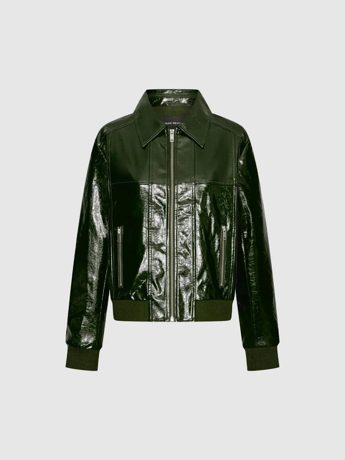 Faux Leather Zip Pockets Bomber Jackets sold by Urban Revivo