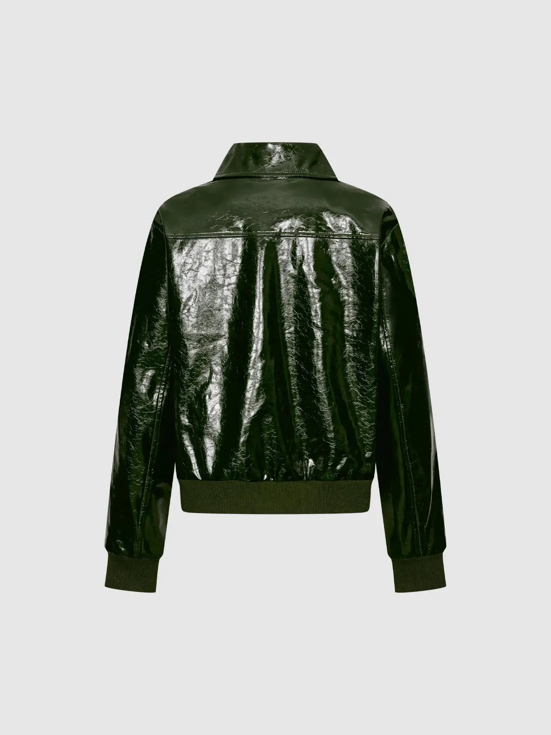 Faux Leather Zip Pockets Bomber Jackets sold by Urban Revivo product image thumbnail 2