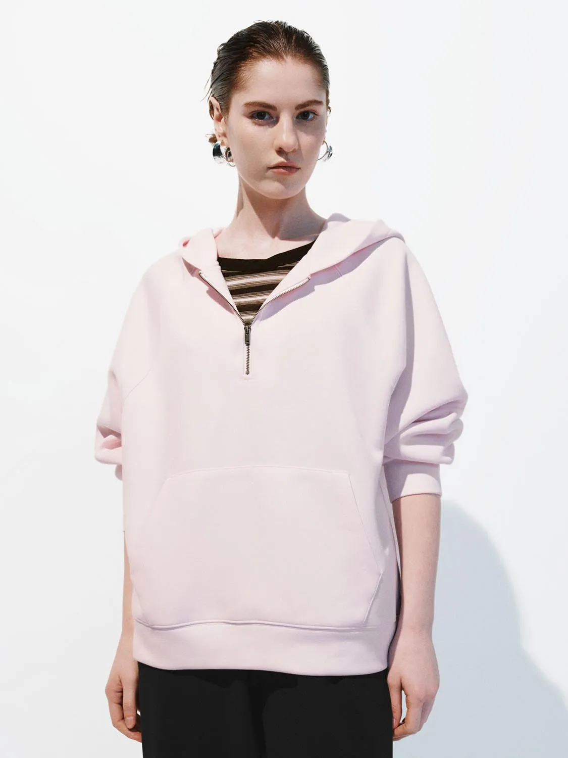 Hooded Half Zip Sweatshirts sold by Urban Revivo