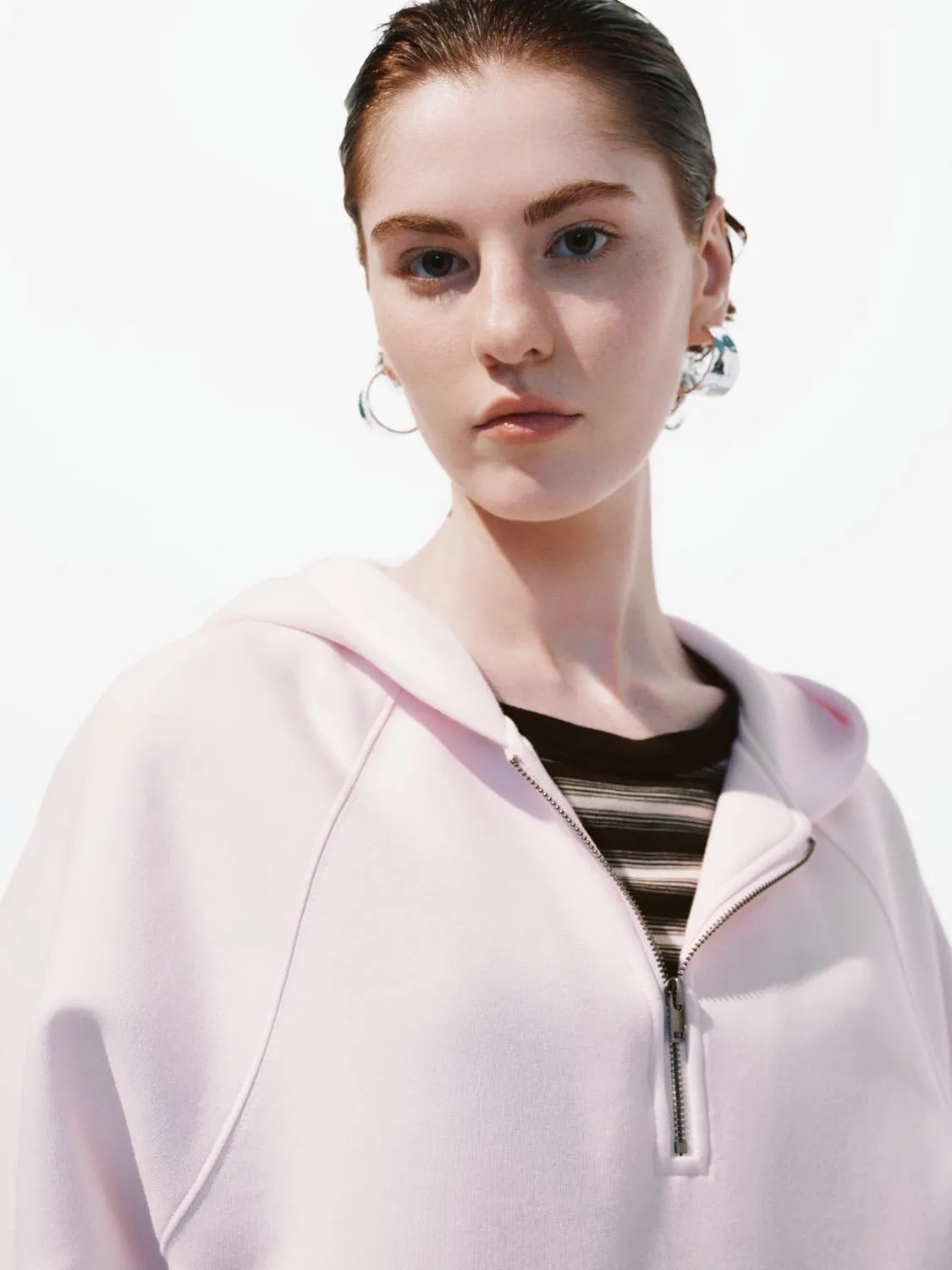 Hooded Half Zip Sweatshirts sold by Urban Revivo product image thumbnail 3