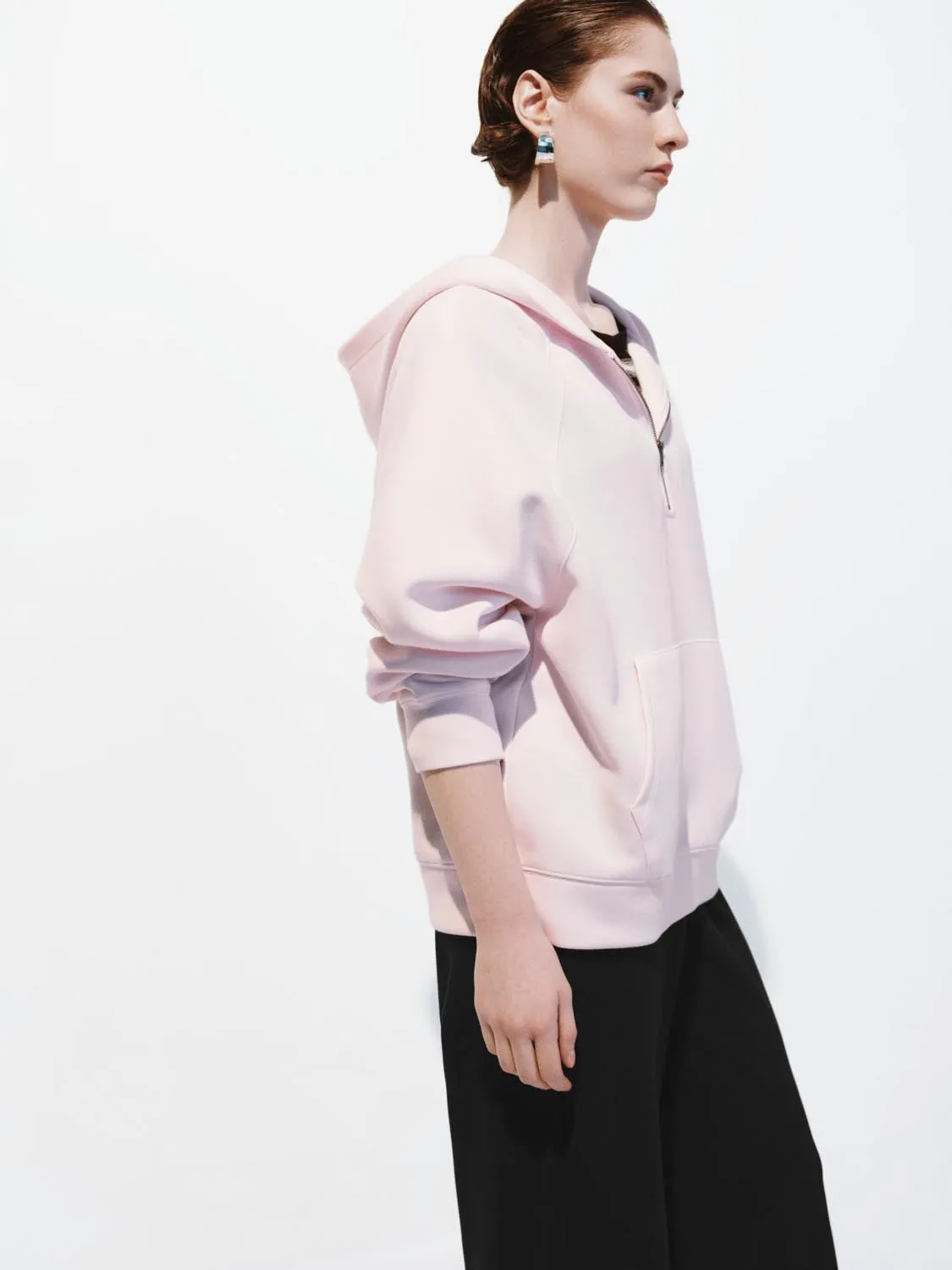 Hooded Half Zip Sweatshirts sold by Urban Revivo product image thumbnail 2