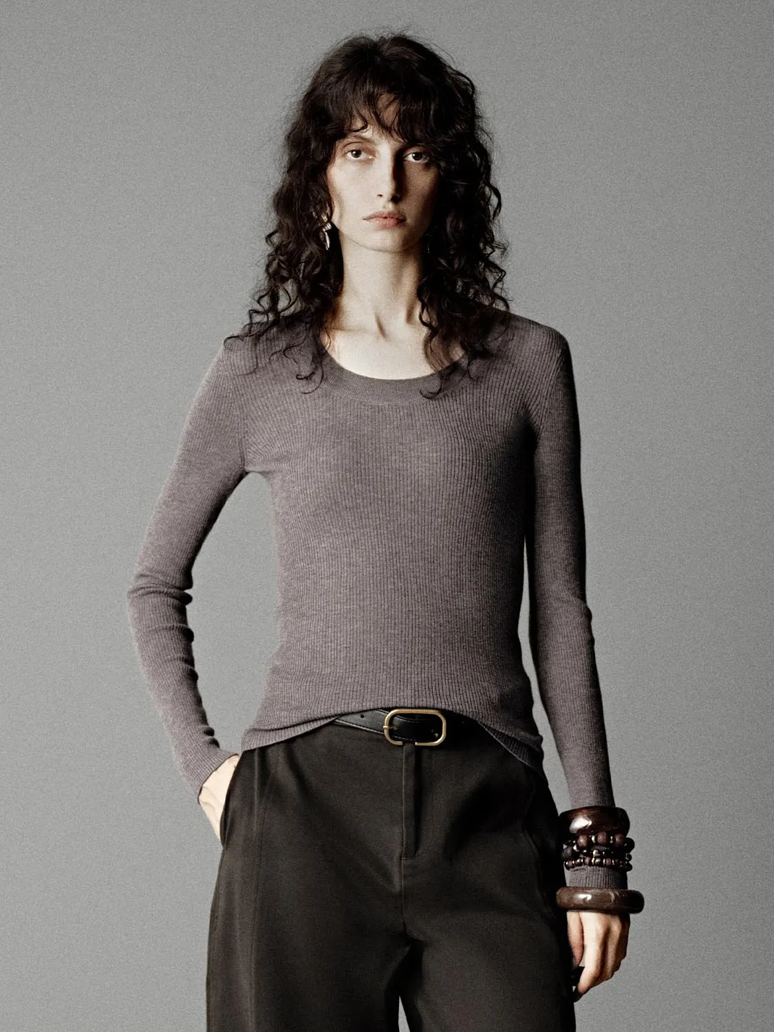 Tailored Long Sleeve Knitted T-Shirts sold by Urban Revivo