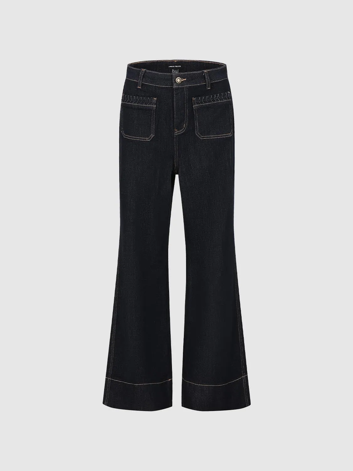 Patch Pockets Flare Leg Jeans sold by Urban Revivo