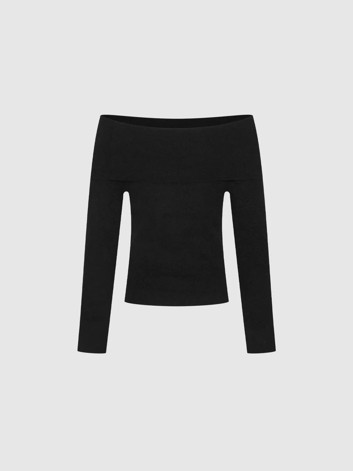 Off Shoulder Long Sleeve Knitted T-Shirts sold by Urban Revivo product image thumbnail 2