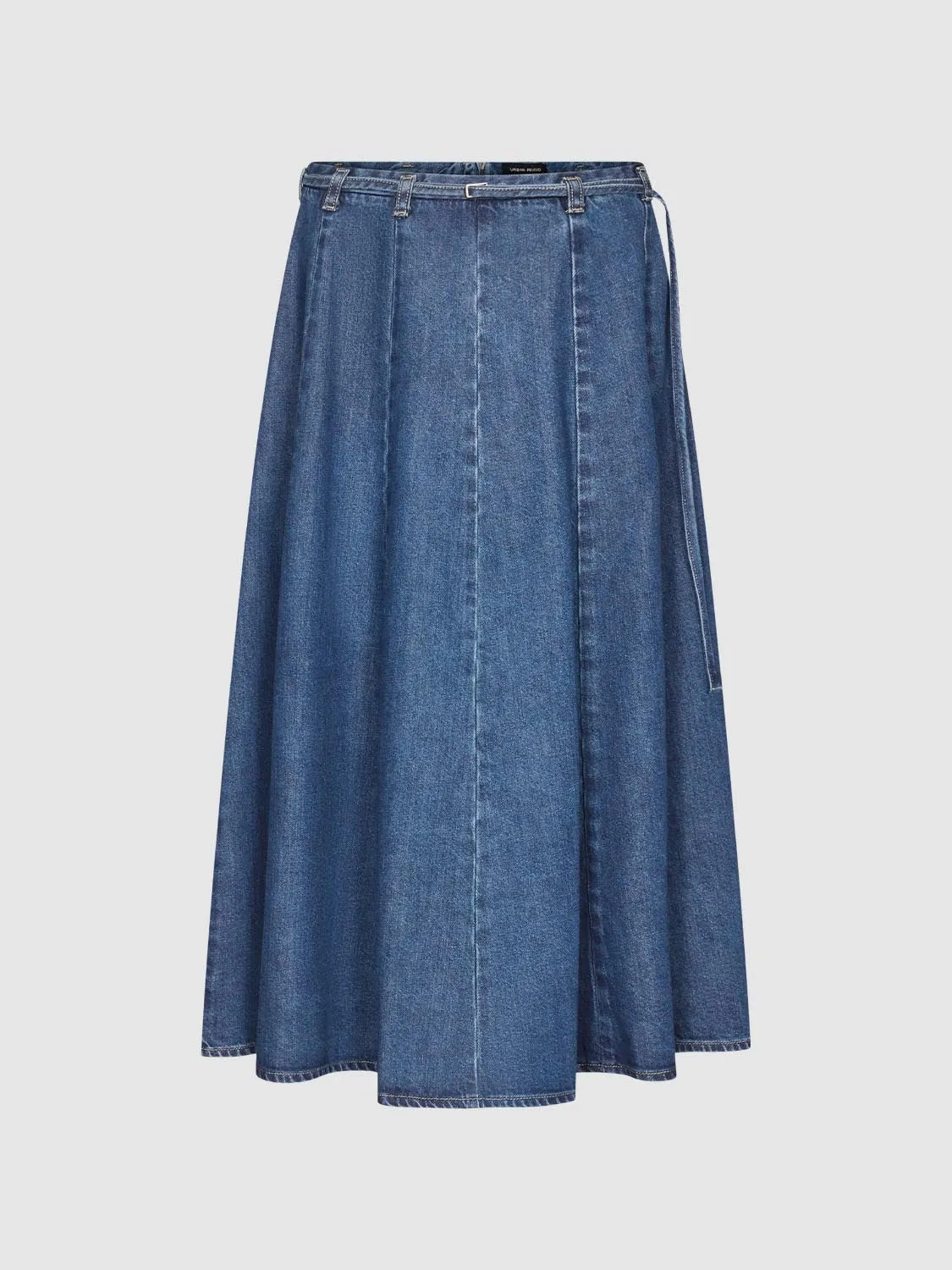 Pleated Denim Midi Skirts sold by Urban Revivo