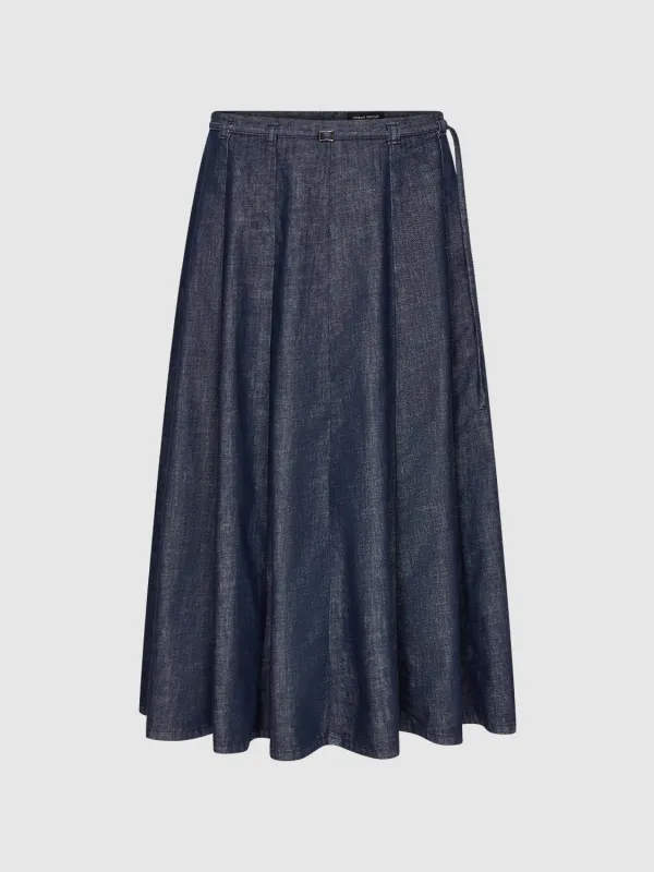 Pleated Denim Midi Skirts sold by Urban Revivo
