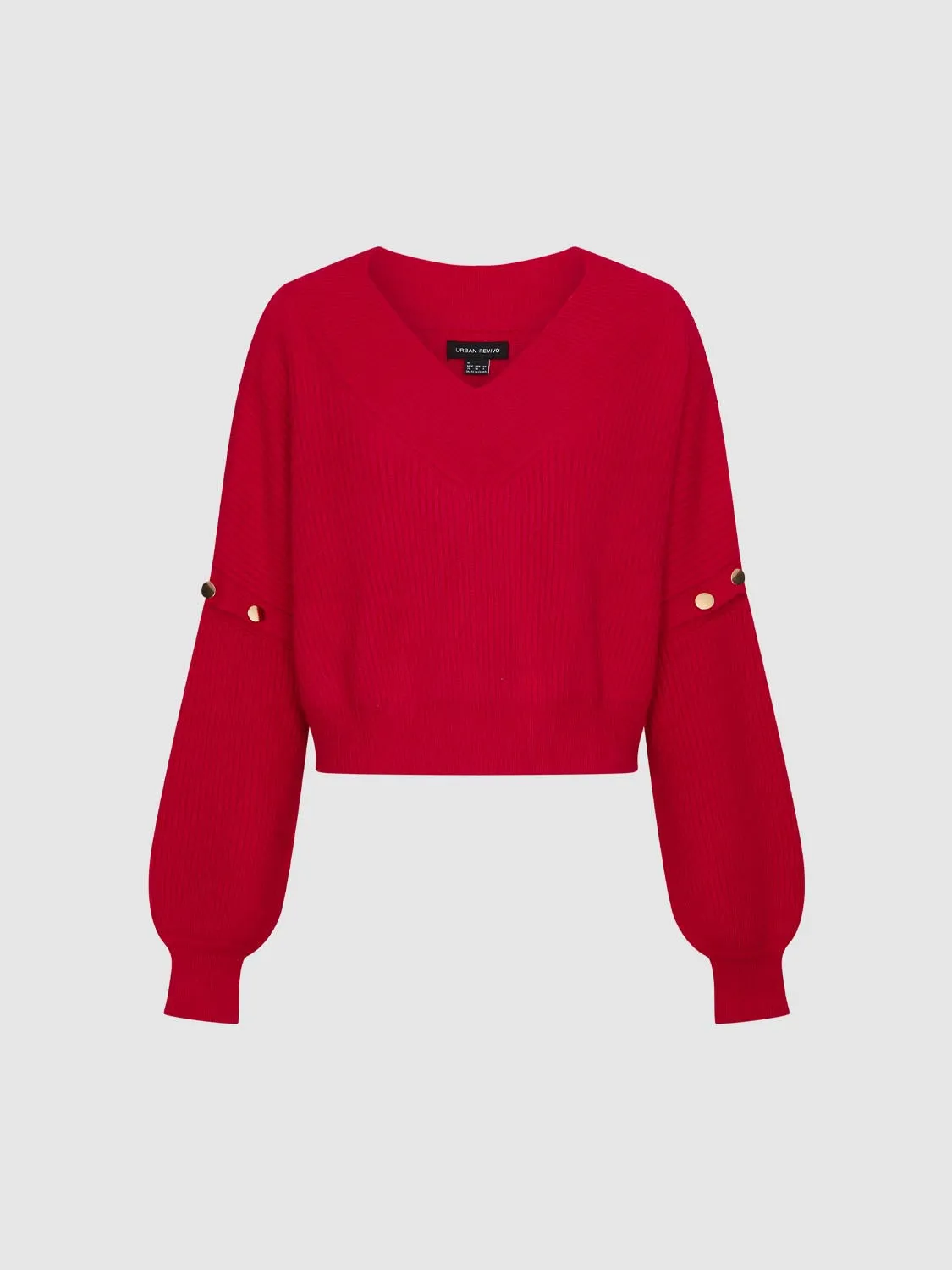 V-Neck Long Sleeve Knitted T-Shirts sold by Urban Revivo product image thumbnail 4