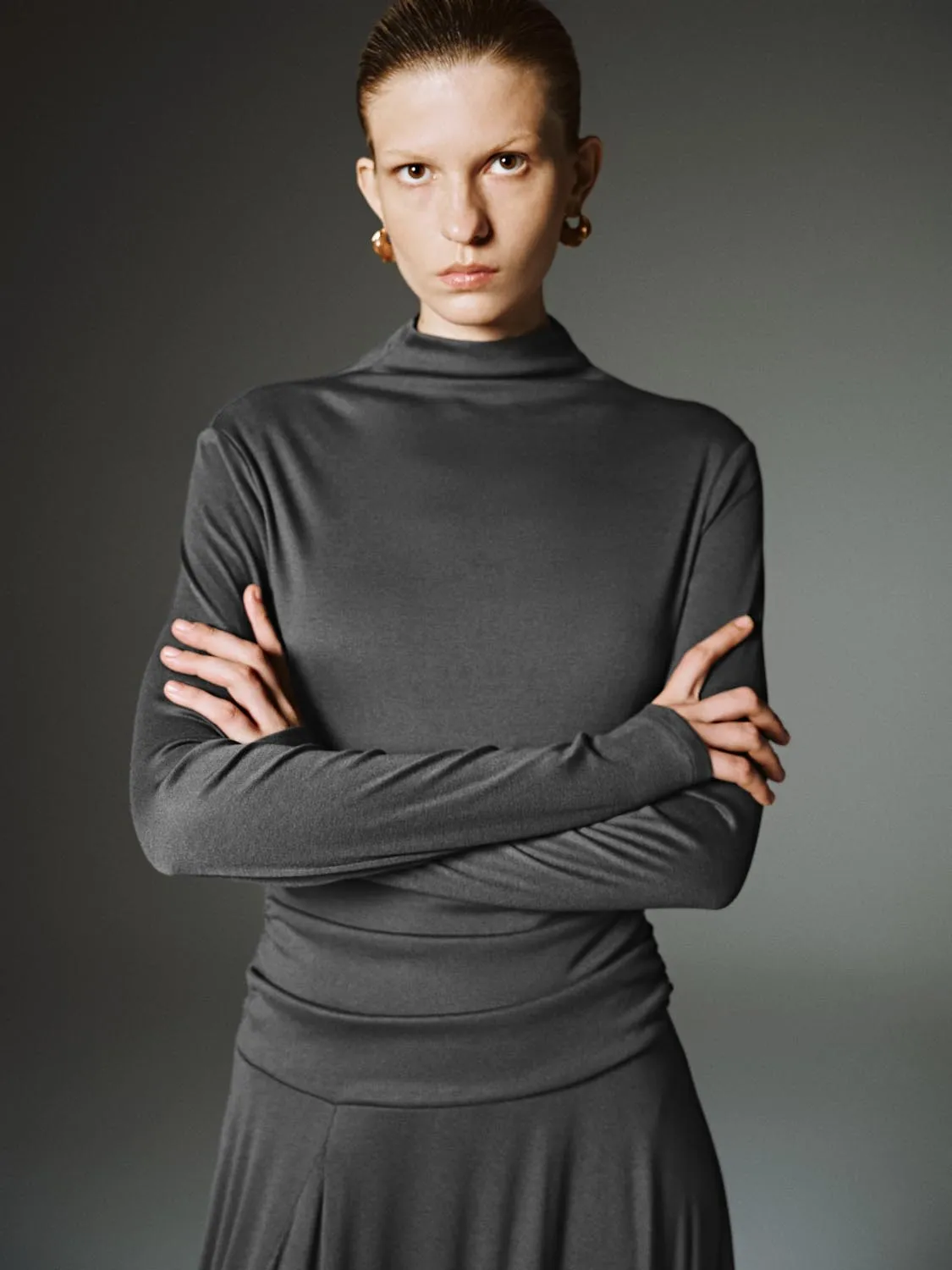 High Neck A-Line Midi Dresses sold by Urban Revivo product image thumbnail 3