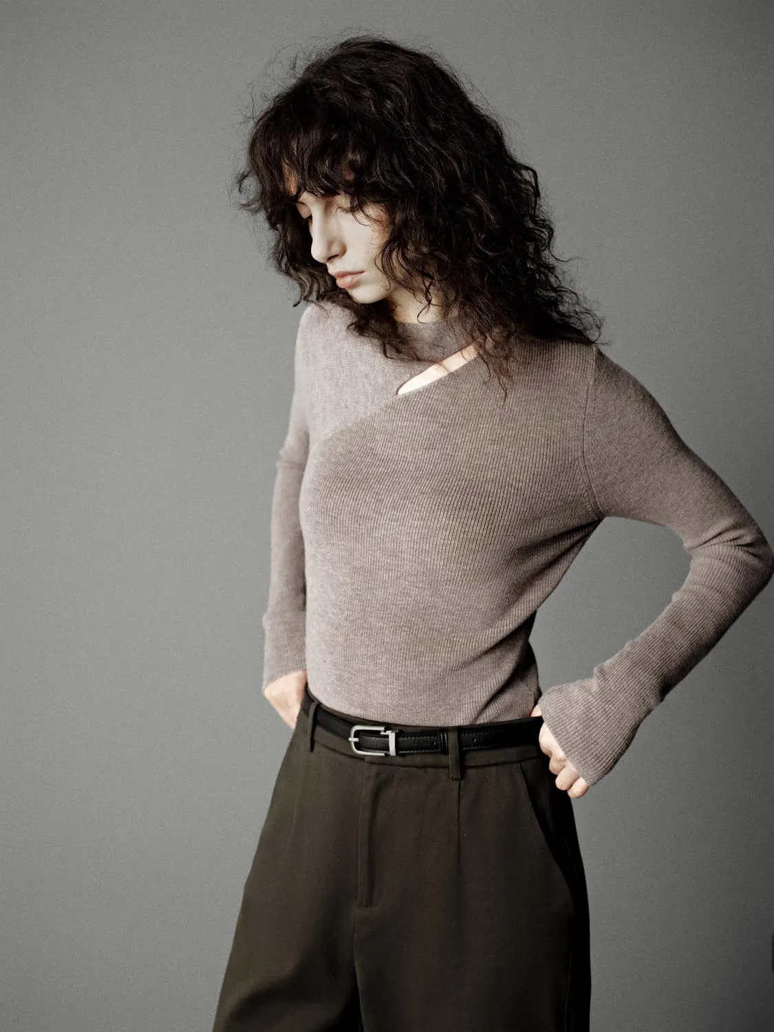 Ribbed Long Sleeve Knitted T-Shirts sold by Urban Revivo product image thumbnail 2