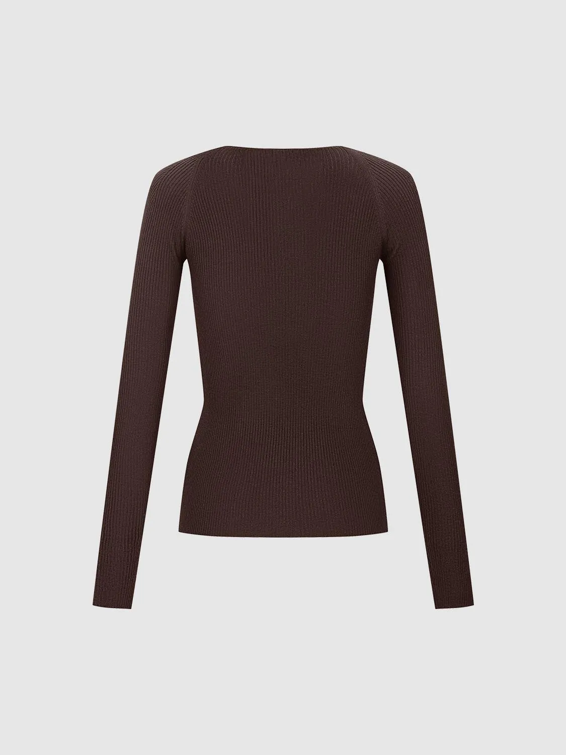 Strap Detail Long Sleeve Knitted T-Shirts sold by Urban Revivo product image thumbnail 2