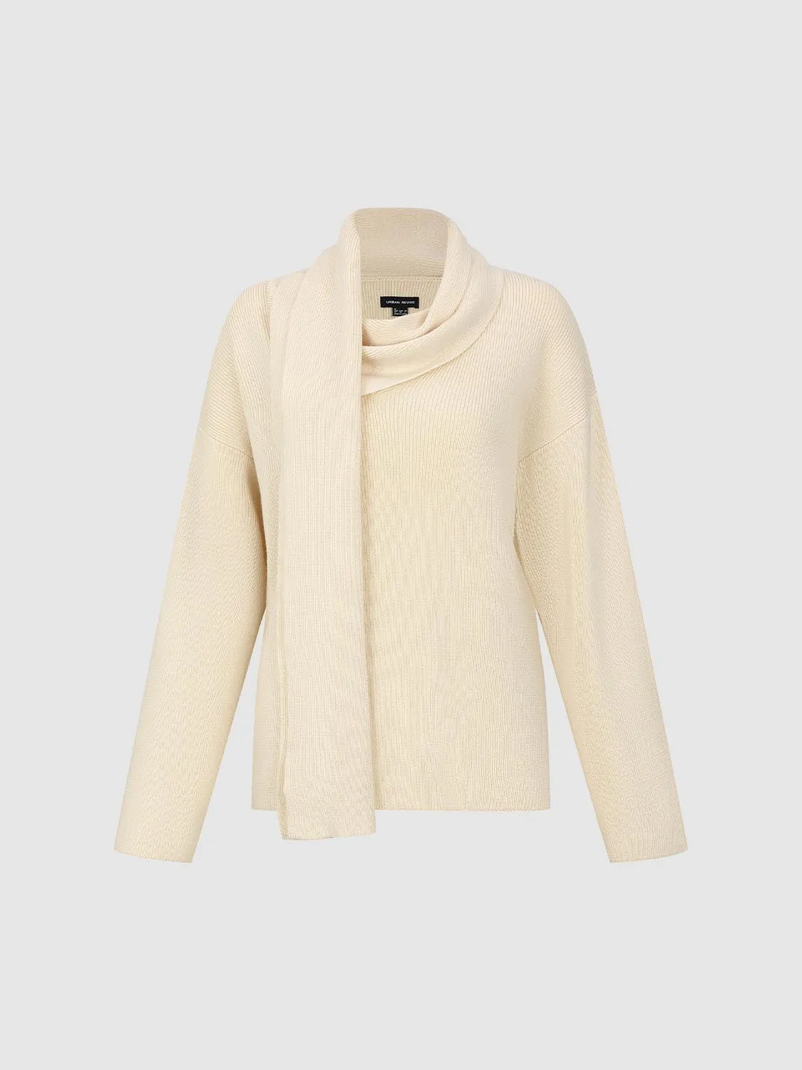 Scarf Neck Long Sleeve Knitted T-Shirts sold by Urban Revivo product image thumbnail 4