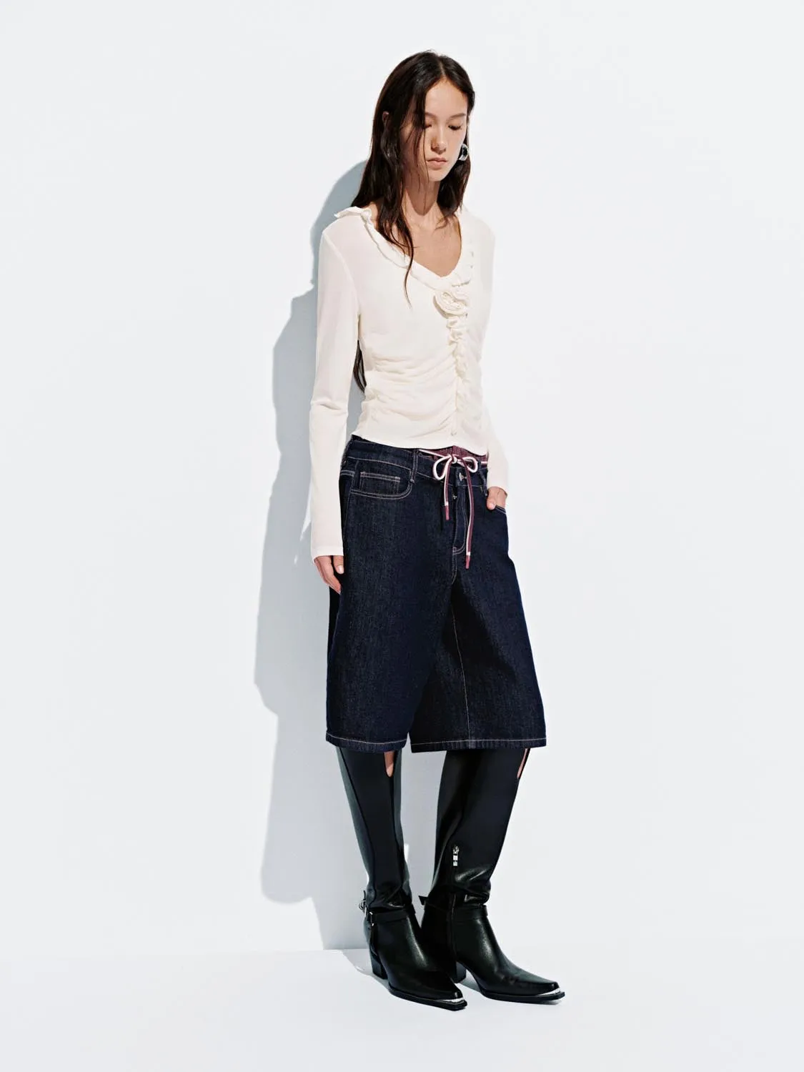 Floral Ruffle Long Sleeve T-Shirts sold by Urban Revivo product image thumbnail 5