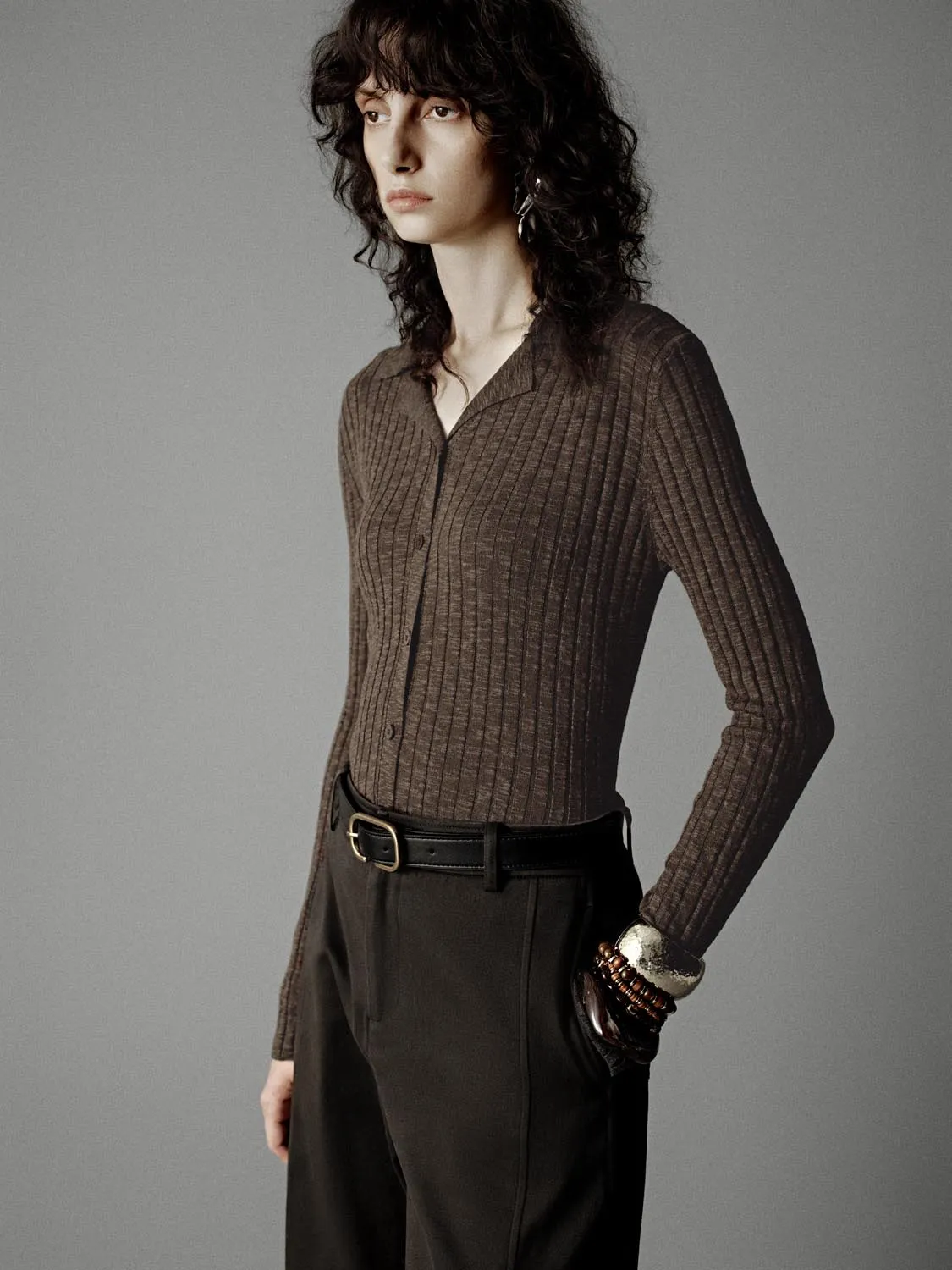 Collared Slim Fit Knitted Cardigans sold by Urban Revivo product image thumbnail 2