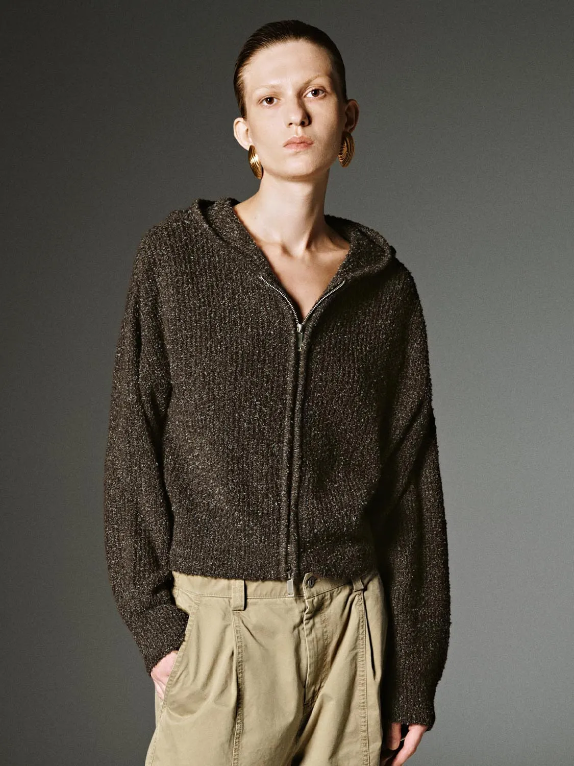 Collared Full Zip Knitted Cardigans sold by Urban Revivo