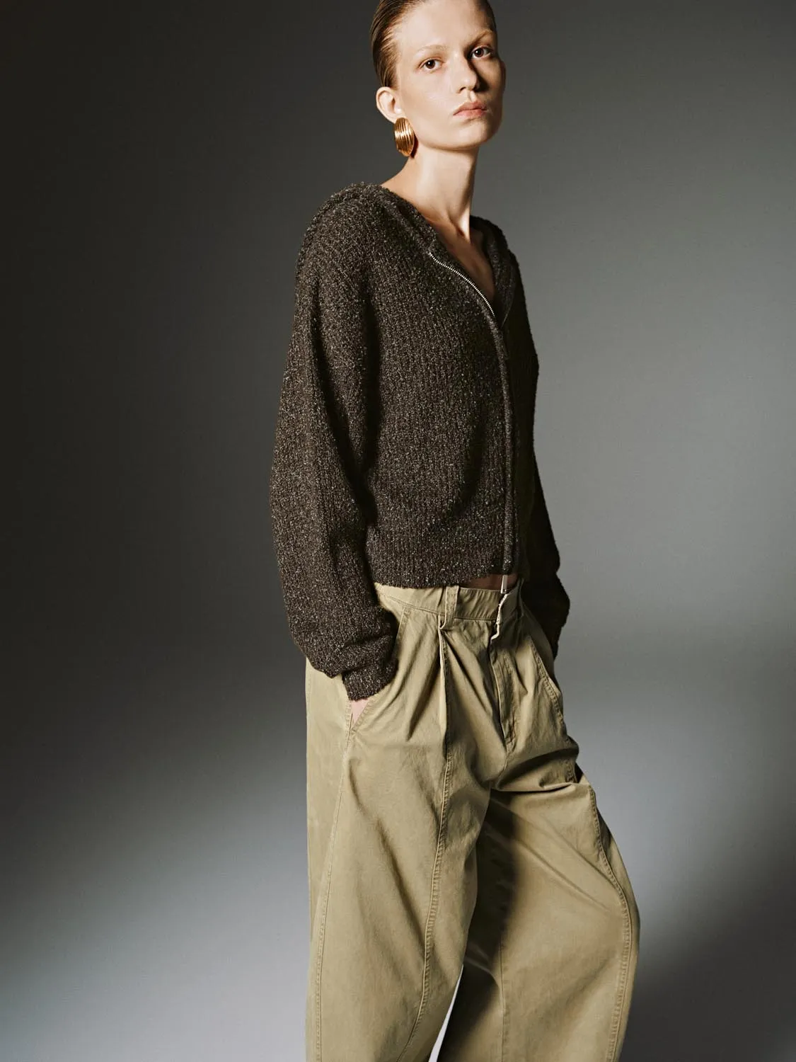 Collared Full Zip Knitted Cardigans sold by Urban Revivo product image thumbnail 2