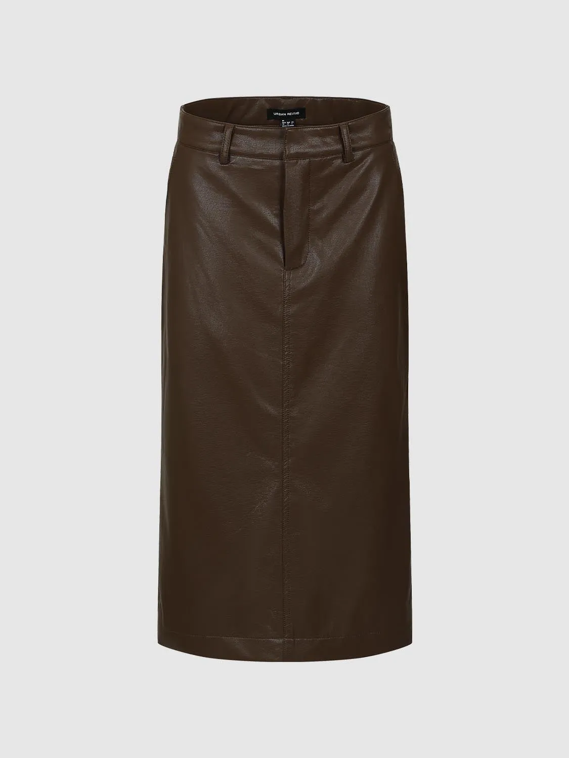 Vegan Leather Straight Midi Skirts sold by Urban Revivo product image thumbnail 2