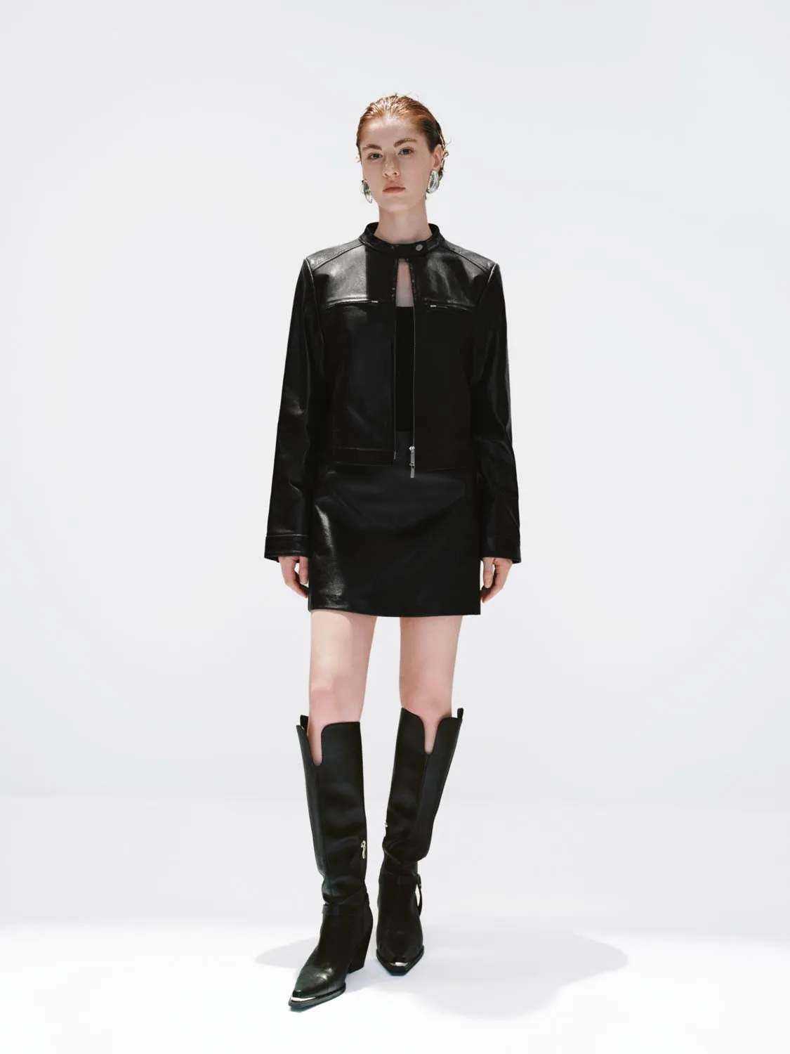 Cropped Vegan Leather Jackets sold by Urban Revivo product image thumbnail 4