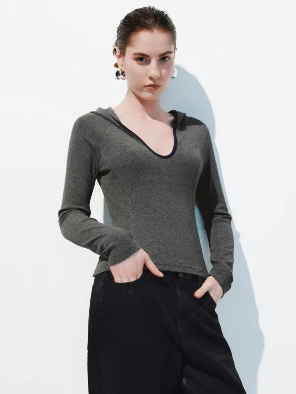 V-Neck Slim Long Sleeve T-Shirts sold by Urban Revivo