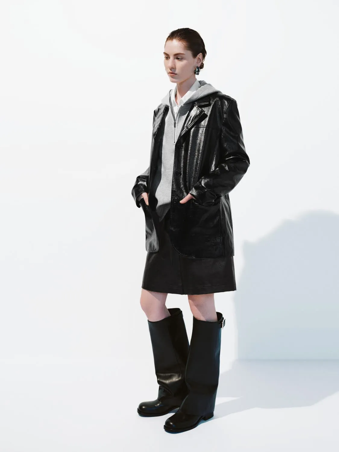 Vegan Leather Button Up Jackets sold by Urban Revivo product image thumbnail 4