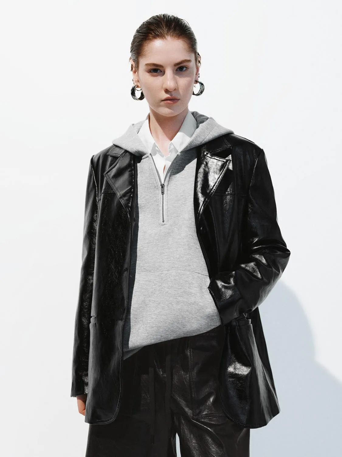 Vegan Leather Button Up Jackets sold by Urban Revivo