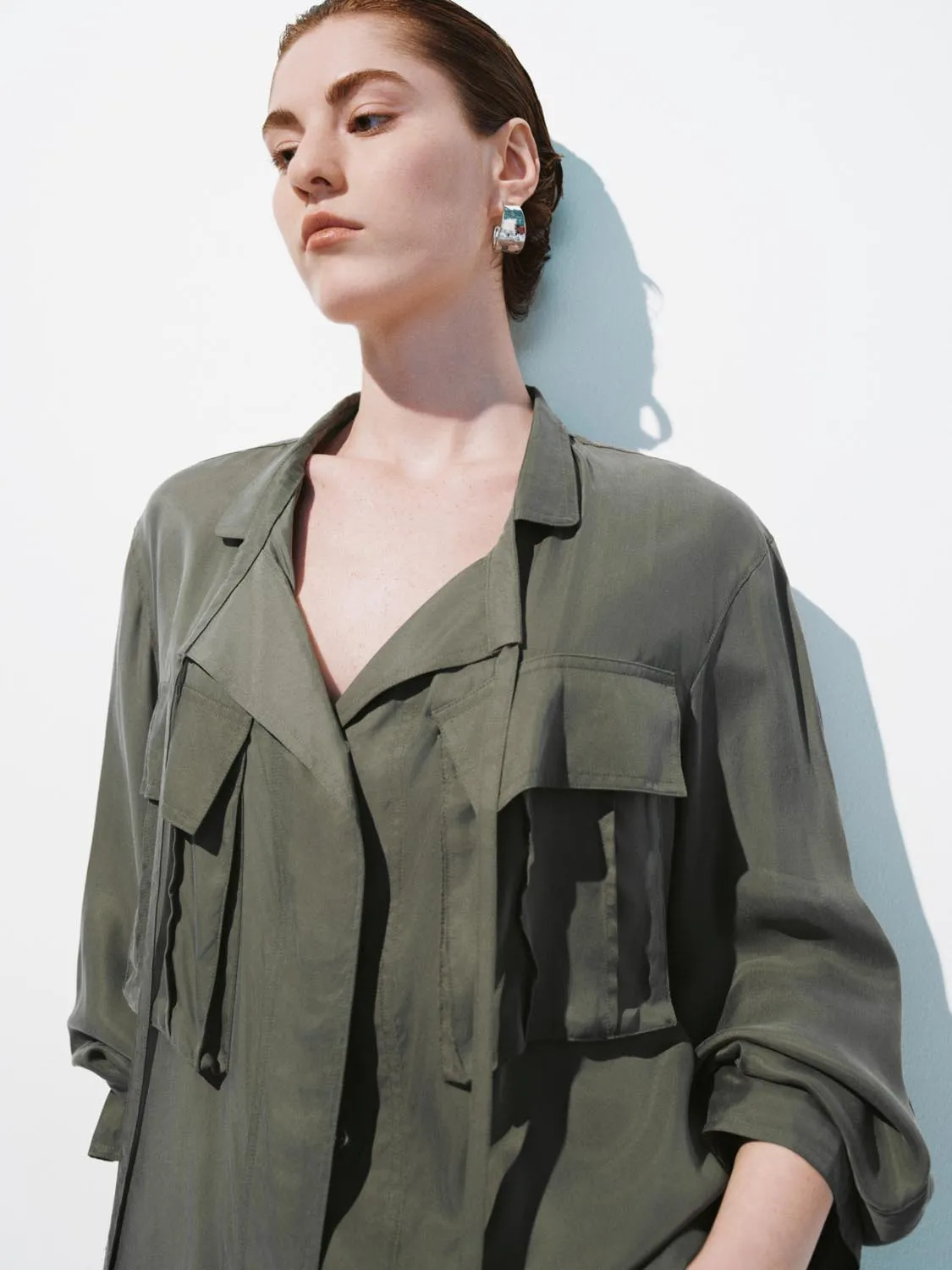 Flap Pockets Oversize Shirts sold by Urban Revivo product image thumbnail 3