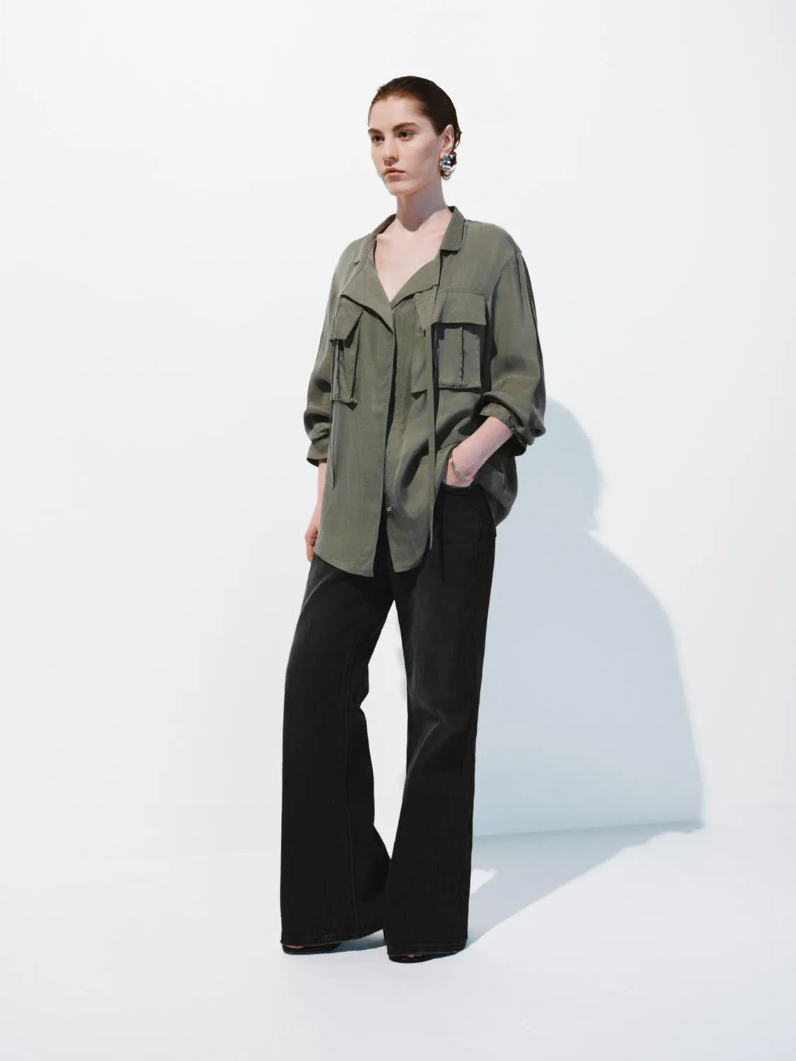 Flap Pockets Oversize Shirts sold by Urban Revivo product image thumbnail 4
