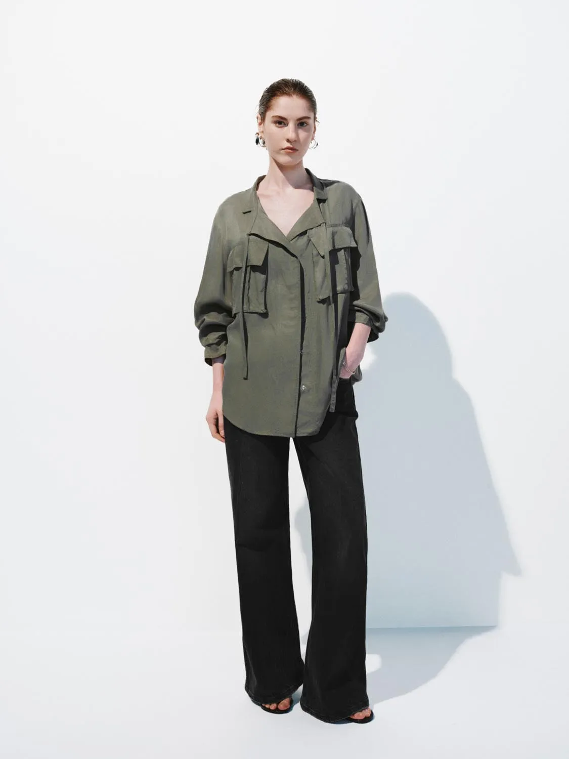 Flap Pockets Oversize Shirts sold by Urban Revivo product image thumbnail 5