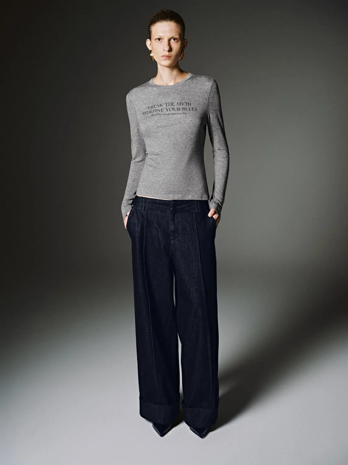 Graphic Skinny Long Sleeve T-Shirts sold by Urban Revivo product image thumbnail 4