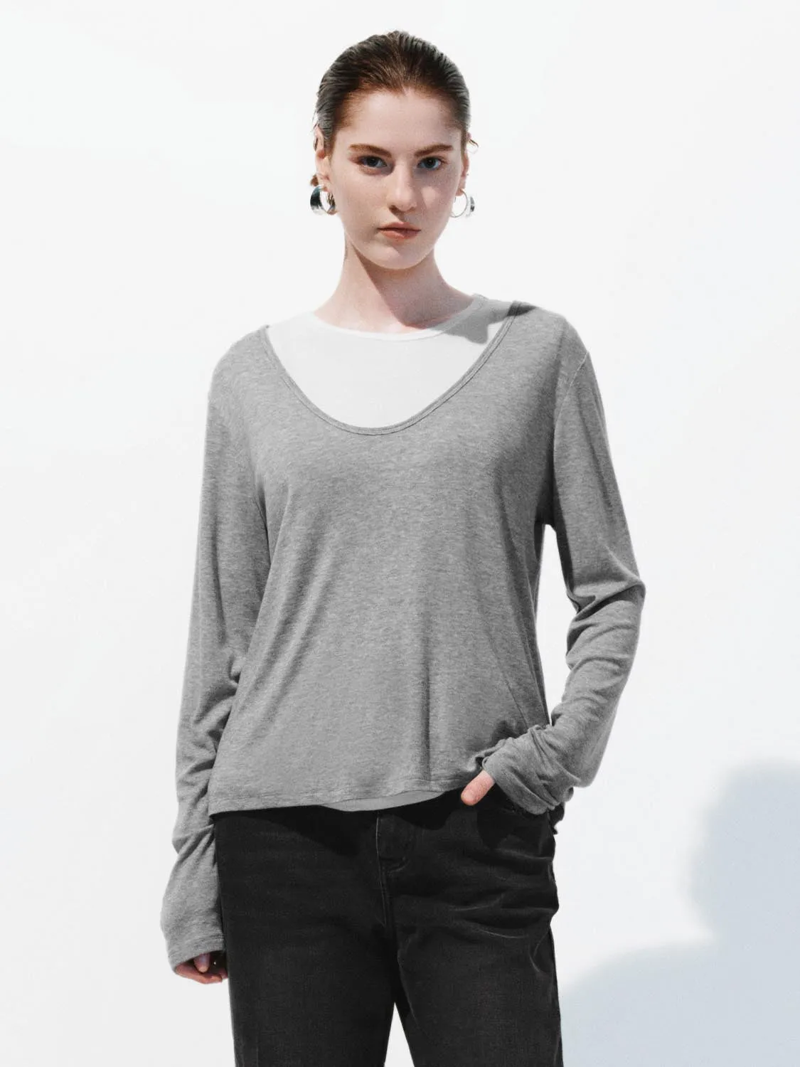 2 In 1 Long Sleeve T-Shirts sold by Urban Revivo product image thumbnail 4