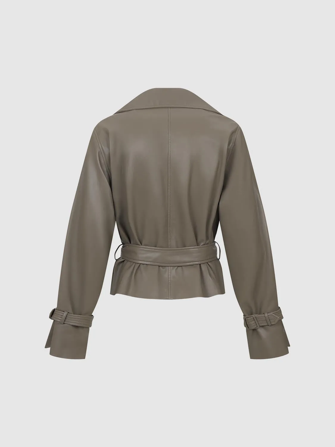 Belt Detail Vegan Leather Jackets sold by Urban Revivo product image thumbnail 2