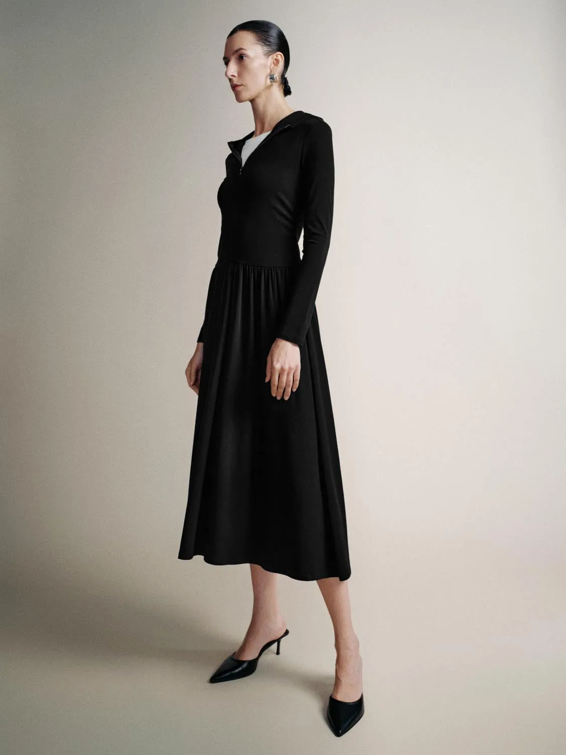 Long Sleeve A-Line Maxi Dresses sold by Urban Revivo product image thumbnail 4