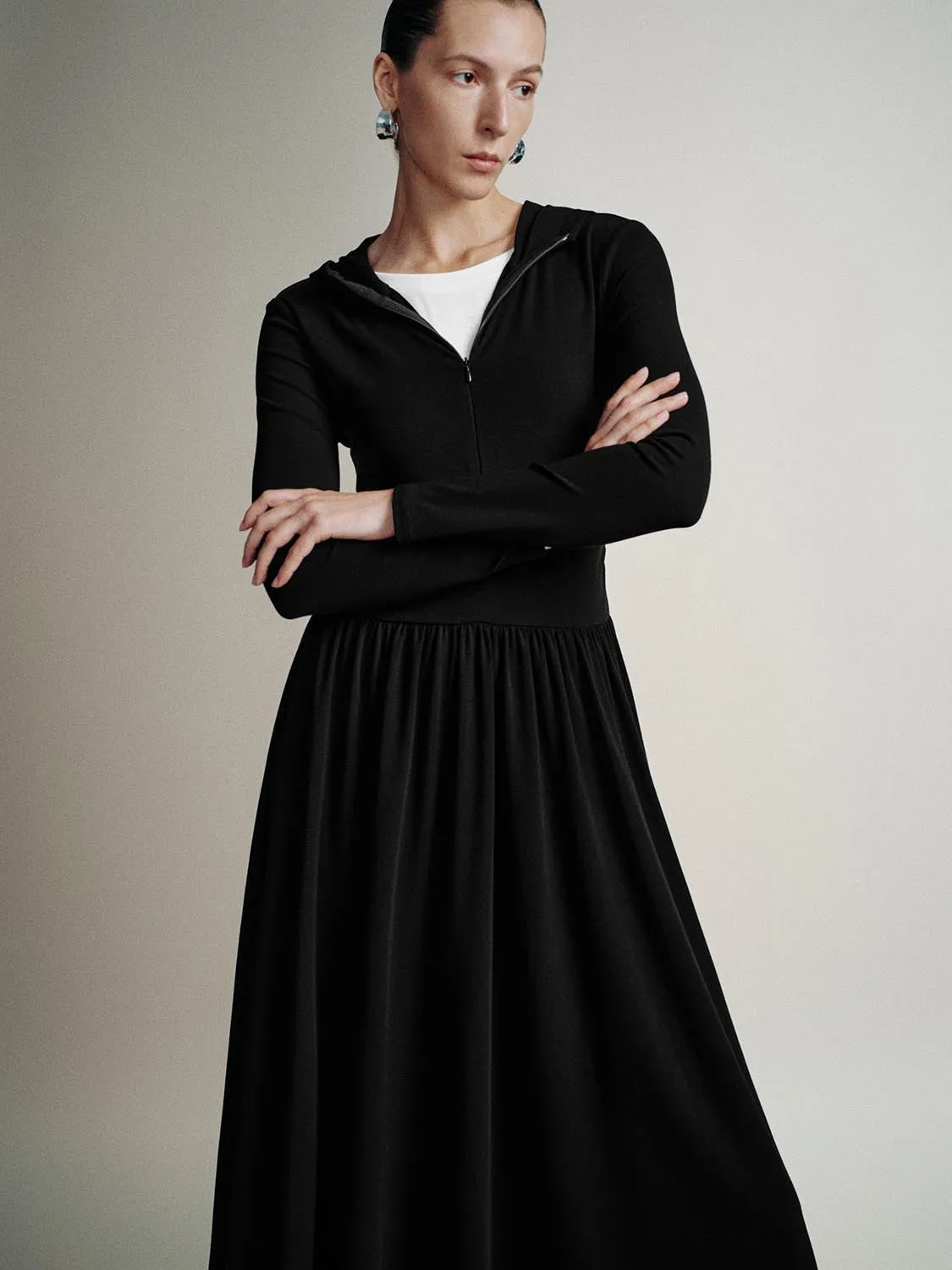 Long Sleeve A-Line Maxi Dresses sold by Urban Revivo product image thumbnail 3