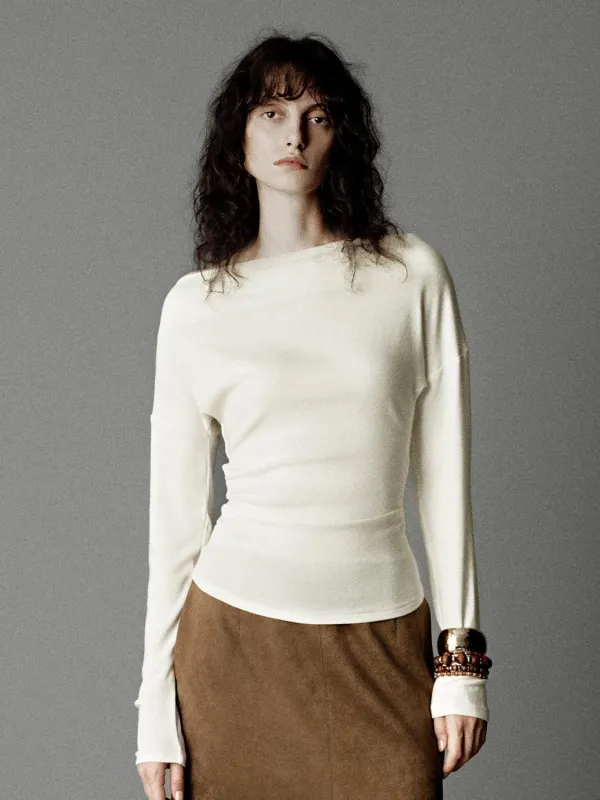 Ruched Flare Long Sleeve T-Shirts sold by Urban Revivo
