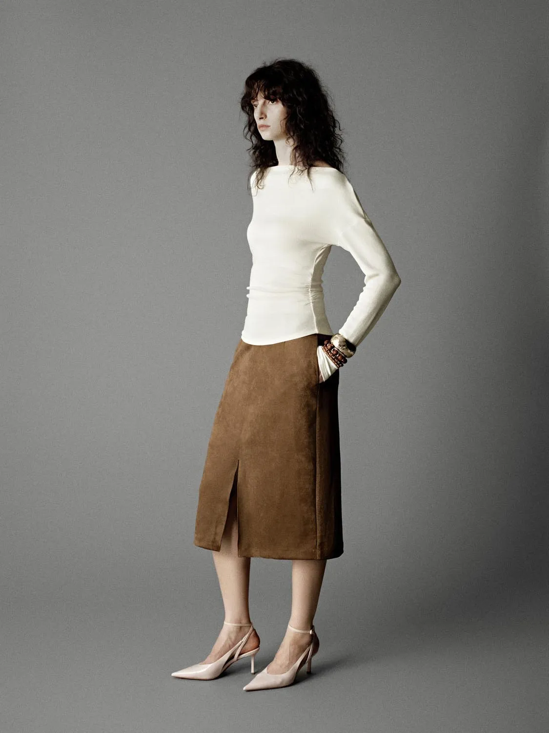 Ruched Flare Long Sleeve T-Shirts sold by Urban Revivo product image thumbnail 5