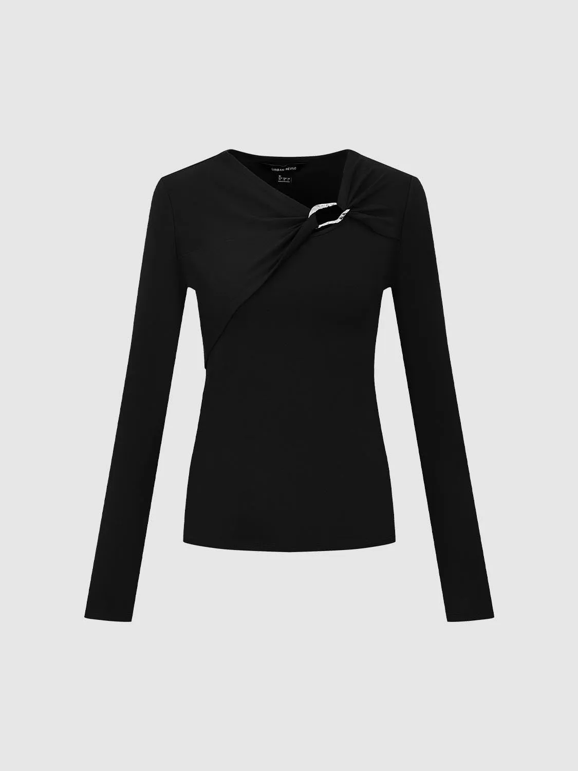 Knot Front Long Sleeve T-Shirts sold by Urban Revivo product image thumbnail 4