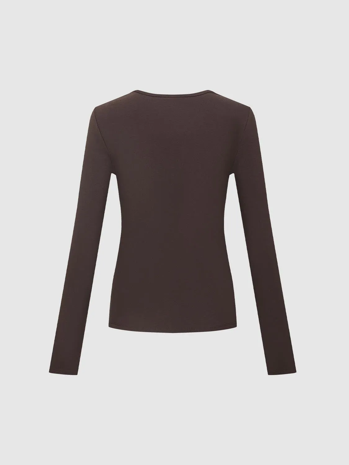 Knot Front Long Sleeve T-Shirts sold by Urban Revivo product image thumbnail 2