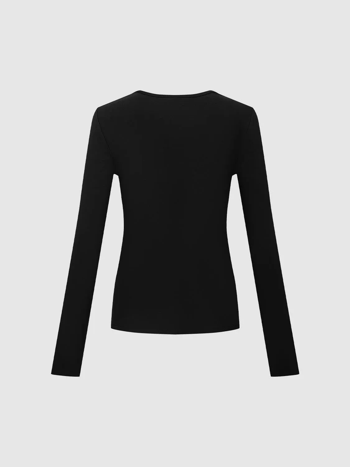 Knot Front Long Sleeve T-Shirts sold by Urban Revivo product image thumbnail 5