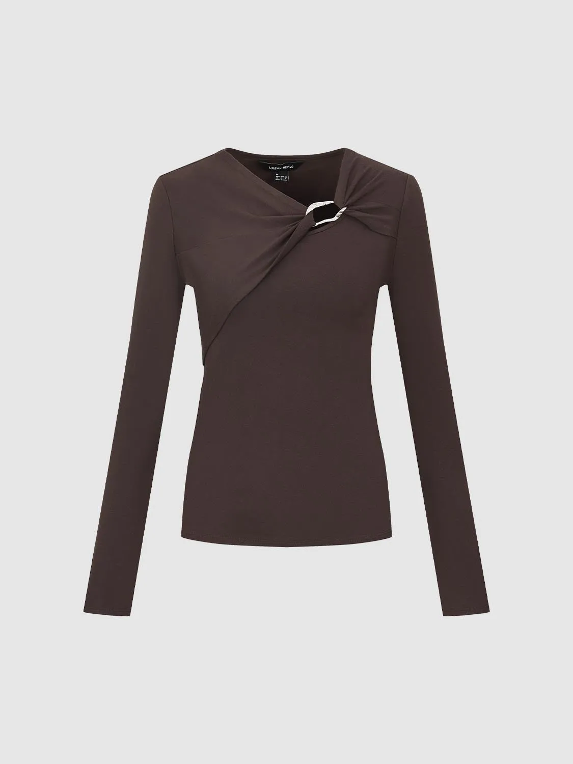 Knot Front Long Sleeve T-Shirts sold by Urban Revivo