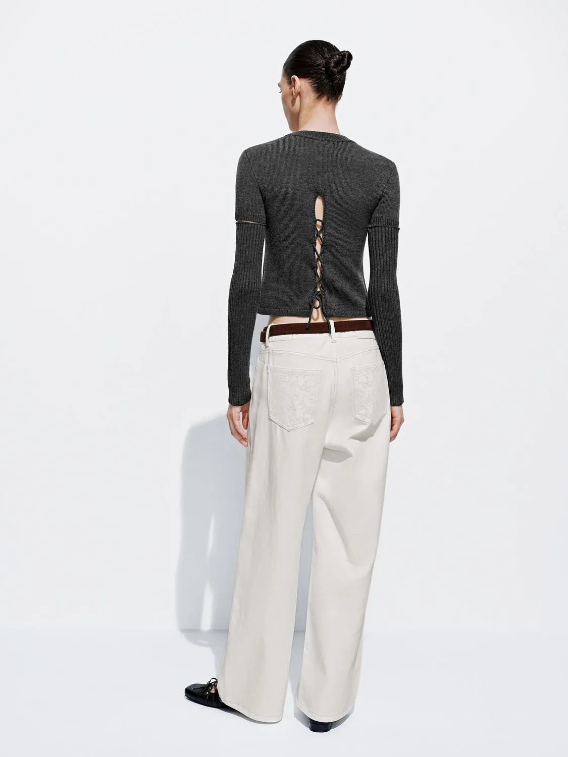 Belted Wide Leg Jeans sold by Urban Revivo product image thumbnail 4