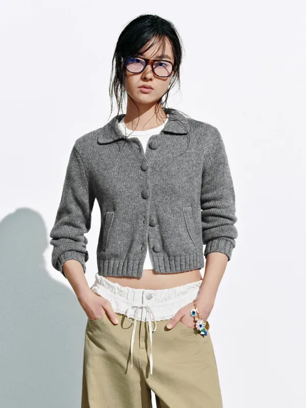 Collared Button Up Knitted Cardigans sold by Urban Revivo