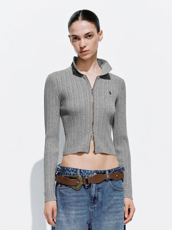 Collared Skinny Knitted Cardigans sold by Urban Revivo
