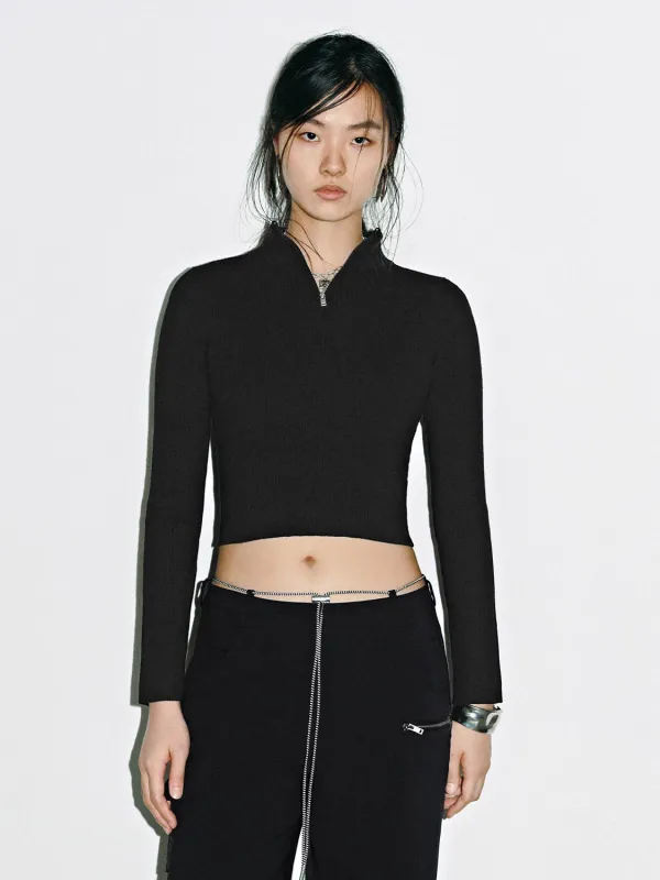 Half Zip Long Sleeve Knitted T-Shirts sold by Urban Revivo