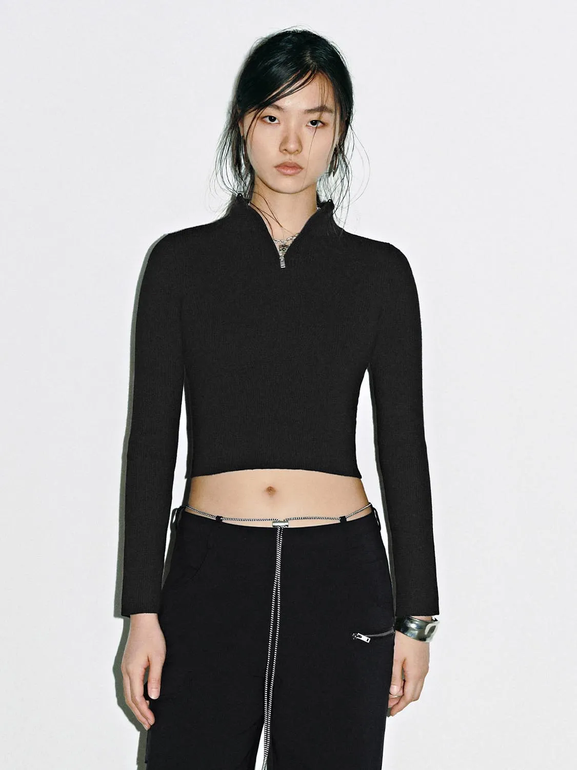 Half Zip Long Sleeve Knitted T-Shirts sold by Urban Revivo