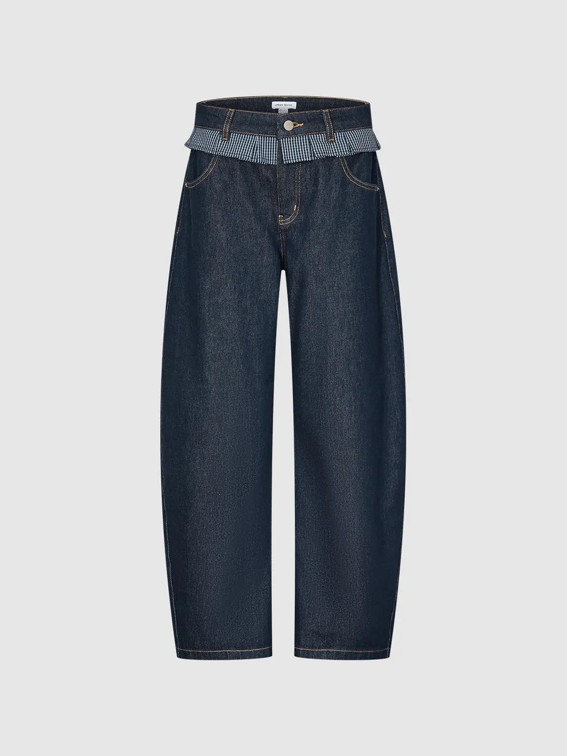 Ruffle Trim Barrel Leg Jeans sold by Urban Revivo product image thumbnail 2