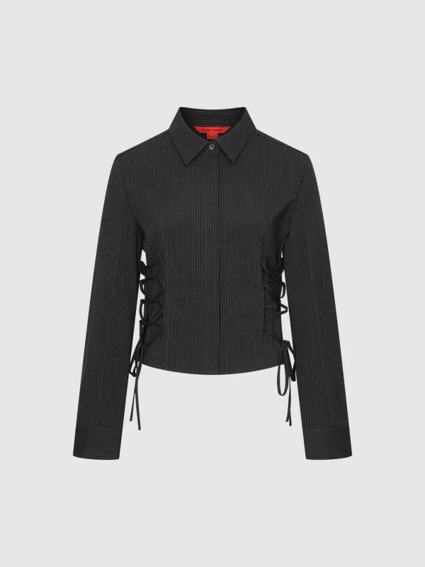 String Detail Ruched Waist Shirts sold by Urban Revivo