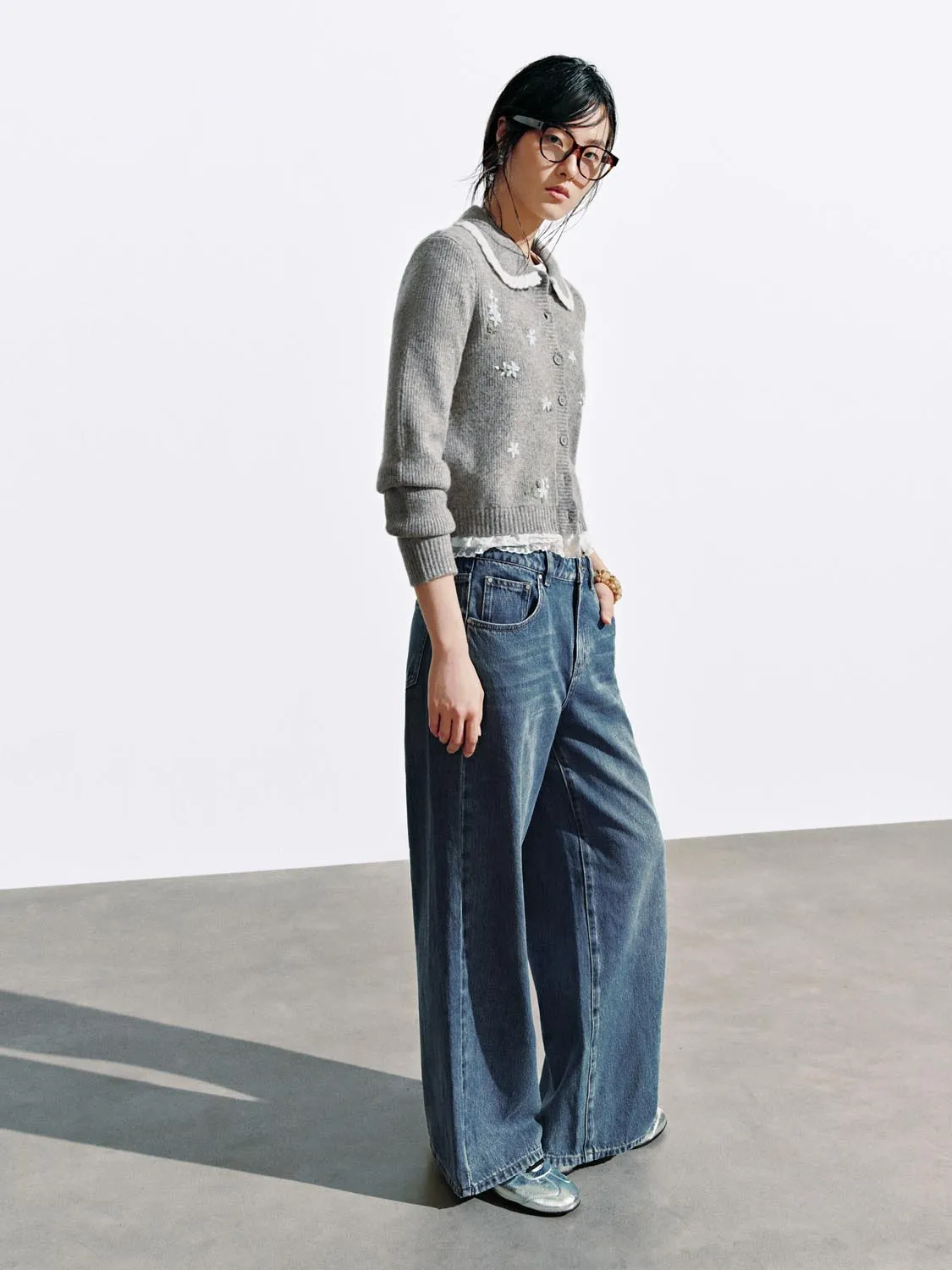 Embroidered Lace Hem Knitted Cardigans sold by Urban Revivo product image thumbnail 5