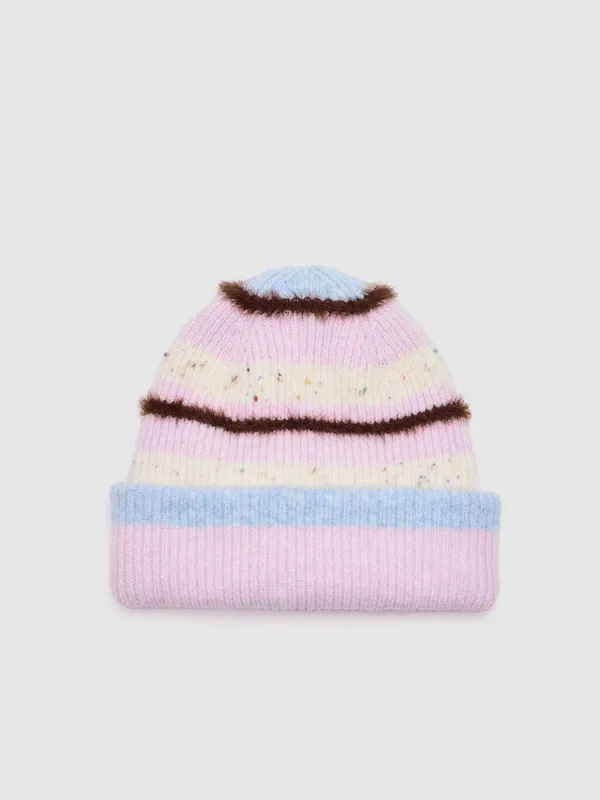 Contrast Stripe Beanie sold by Urban Revivo