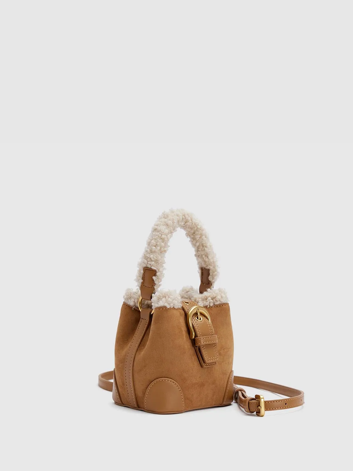 Fleece Trim Mini Bucket Bags sold by Urban Revivo product image thumbnail 3
