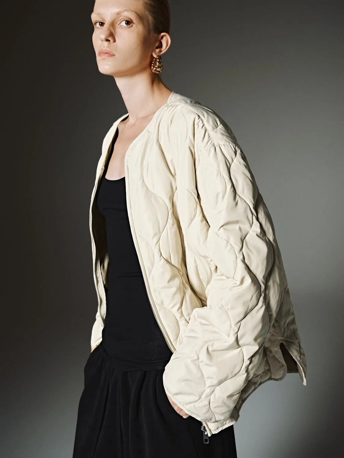 Patch Pocket Quilted Puffer Jackets sold by Urban Revivo product image thumbnail 2