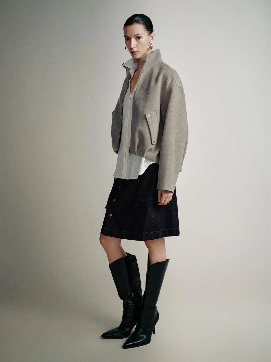 Funnel Neck Thick Jackets sold by Urban Revivo product image thumbnail 5